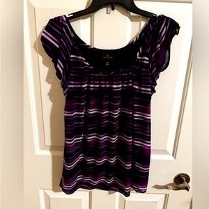 Purple Striped Women's Top